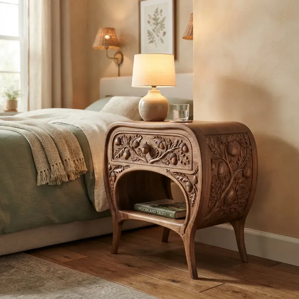 Wooden Nightstand Acorn Home Decor