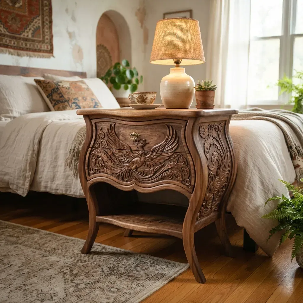 Wooden Nightstand Phoenix Home Decor